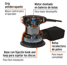 Cargar imagen en el visor de la galería, Lijadora roto orbital 5", 260W, TRUPER PRO