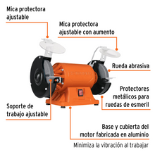 Cargar imagen en el visor de la galería, Esmeril de banco de 8" de 3/4 HP, Truper