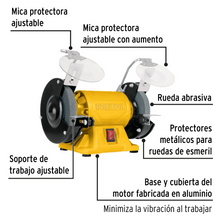 Cargar imagen en el visor de la galería, Esmeril de banco de 5" de 1/6 Hp, Pretul