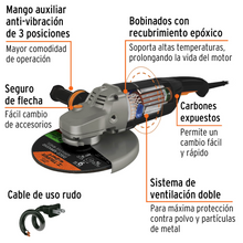 Cargar imagen en el visor de la galería, Esmeriladora 9" Industrial, Truper Expert