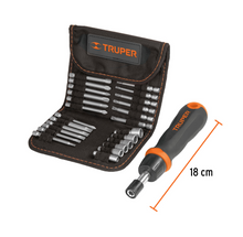 Cargar imagen en el visor de la galería, Desarmador tipo matraca con 18 puntas y 6 dados, Truper