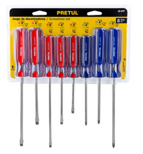 Cargar imagen en el visor de la galería, Juego de 8 desarmadores mango de PVC, Pretul