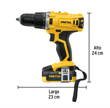 Cargar imagen en el visor de la galería, Taladro Inalámbrico 1/2&quot;, 20V, 1 batería 2Ah, PRETUL
