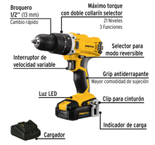 Cargar imagen en el visor de la galería, Combo rotomartillo/destornillador impacto, 20V, PRETUL
