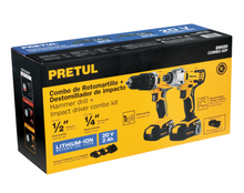 Cargar imagen en el visor de la galería, Combo rotomartillo/destornillador impacto, 20V, PRETUL
