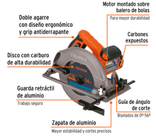 Cargar imagen en el visor de la galería, Sierra circular 7-1/4&quot;, 1750W, TRUPER PRO

