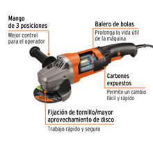 Cargar imagen en el visor de la galería, Esmeriladora angular 4-1/2&quot; 1300 W, Profesional, Truper
