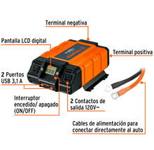 Cargar imagen en el visor de la galería, Inversor de corriente de 1500 W, Truper
