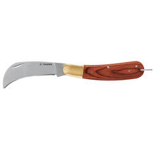 Cargar imagen en el visor de la galería, Cuchillo abatible 8&quot; para electricista mango madera, Truper
