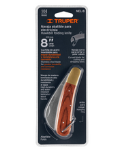Cargar imagen en el visor de la galería, Cuchillo abatible 8&quot; para electricista mango madera, Truper
