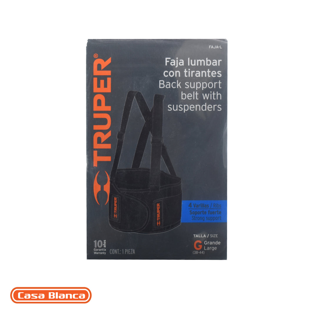 Faja Lumbar con Tirantes TRUPER