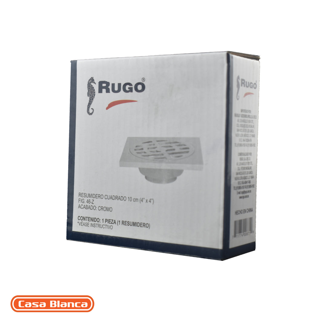 Resumidero Cuadrado 10cm Cromo RUGO