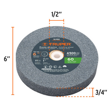 Cargar imagen en el visor de la galería, Esmeril de banco de 6&quot; de 1/2 HP, Truper
