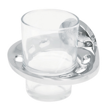 Cargar imagen en el visor de la galería, Portavaso cepillero metálico con vaso de vidrio, Foset

