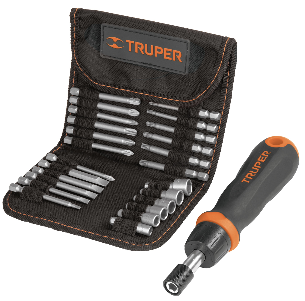 Desarmador tipo matraca con 18 puntas y 6 dados, Truper