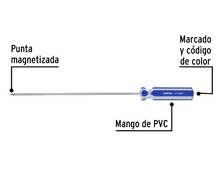 Cargar imagen en el visor de la galería, Desarmador de cruz 1/8&quot; x 6&quot; mango de PVC, Pretul
