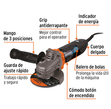 Cargar imagen en el visor de la galería, Esmeriladora angular 4-1/2&quot; 950 W, ERGO-PRO, Truper
